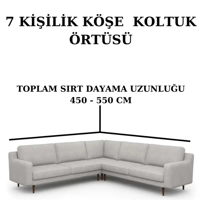 Osmanlı Desenli Jakarlı L Köşe Koltuk Örtüsü (5 ve 7 Kişilik) - Görsel 3