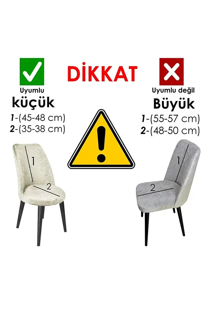 Likralı kumaş oval sandalye kılıfı. Minikare desen - Görsel 5